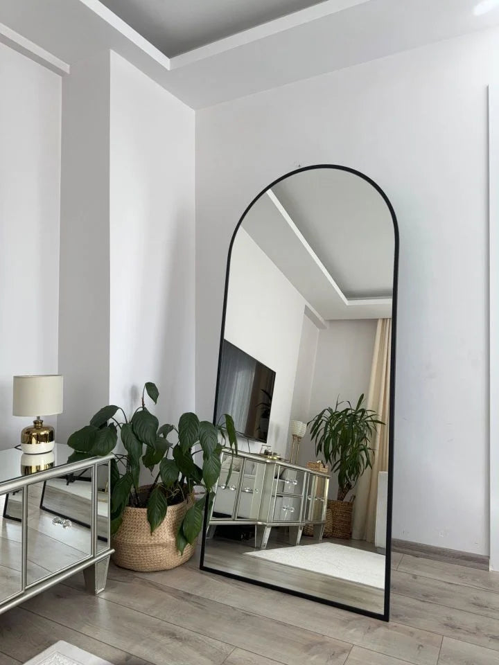 Ovale Spiegel zwart 180x80 cm