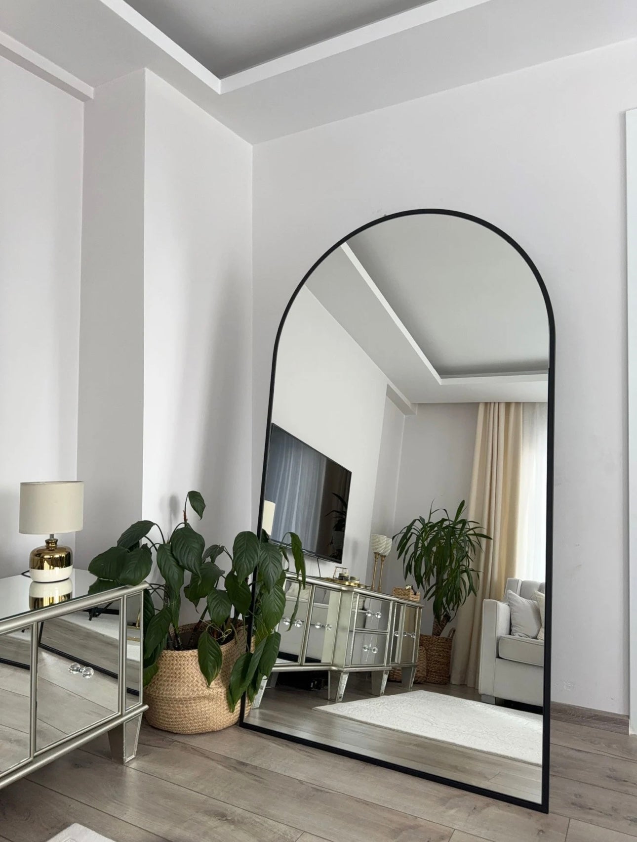 Ovale Spiegel zwart 180x100 cm